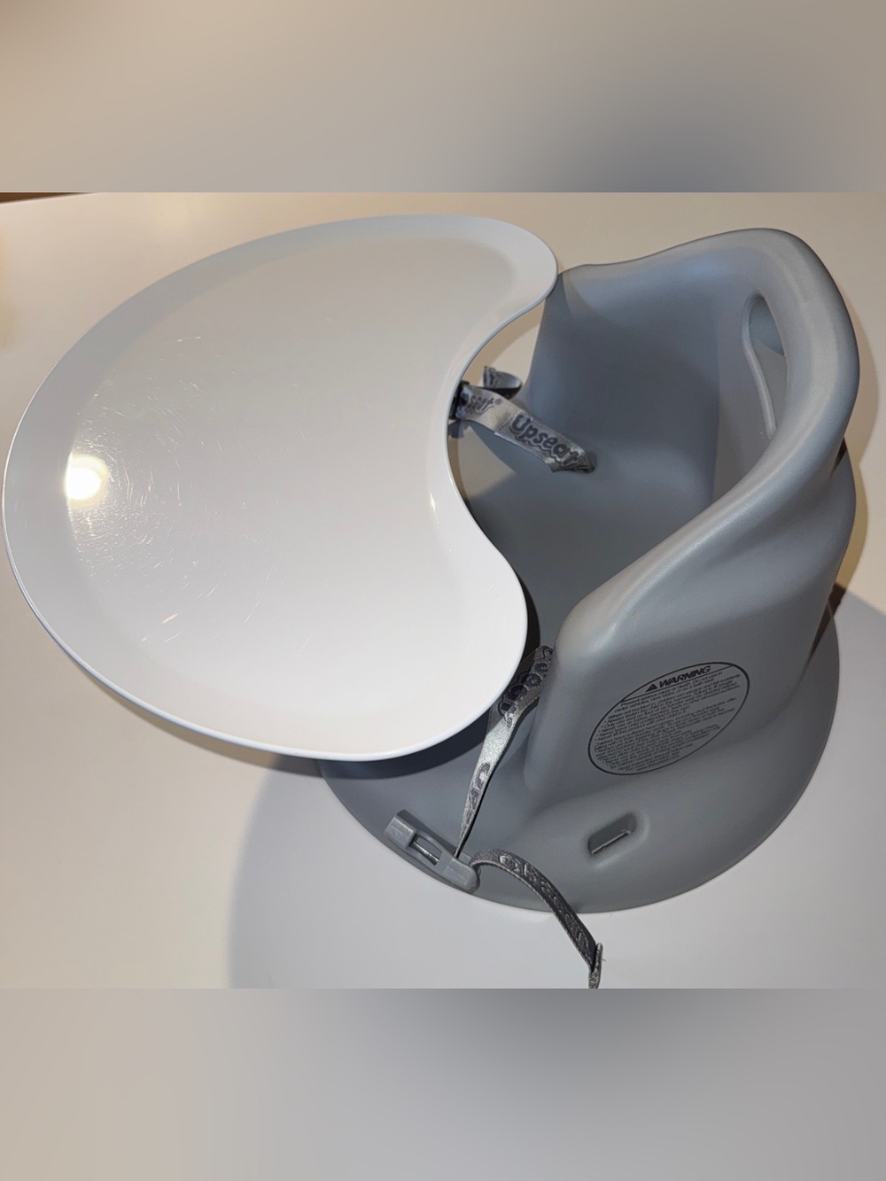 UpSeat Original Ergonomic Baby Floor & Booster Positioning grey with white tray